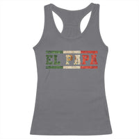 El Papa Funny Mexican Dad Racerback Tank Top Mexico Vintage Flag Father's Day