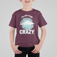 Funny Paper Plane T Shirt For Kid I'm Just Plane Crazy Pilots - Wonder Print Shop
