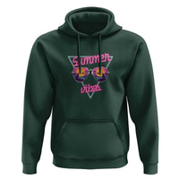 80s Summer Vacation Hoodie Summer Vibes Neon Sunglasses and Ocean Beach Palm Tree - Wonder Print Shop