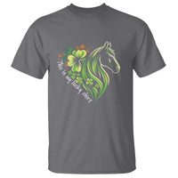 Horse Racing T Shirt This Is My Lucky Shirt Equestrian Four Leaf Clover - Wonder Print Shop