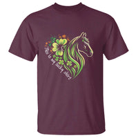 Horse Racing T Shirt This Is My Lucky Shirt Equestrian Four Leaf Clover - Wonder Print Shop