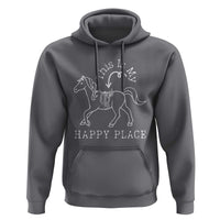 Horse Lover Hoodie This Is My Happy Place Horseback Riding Equestrian - Wonder Print Shop
