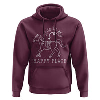 Horse Lover Hoodie This Is My Happy Place Horseback Riding Equestrian - Wonder Print Shop
