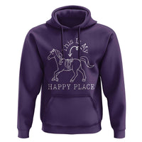 Horse Lover Hoodie This Is My Happy Place Horseback Riding Equestrian - Wonder Print Shop