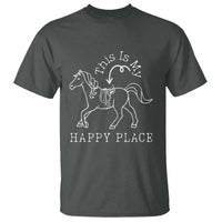 Horse Lover T Shirt This Is My Happy Place Horseback Riding Equestrian - Wonder Print Shop