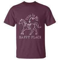 Horse Lover T Shirt This Is My Happy Place Horseback Riding Equestrian - Wonder Print Shop