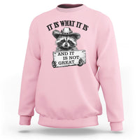 Funny Raccoon Sweatshirt It Is What It Is And It Is Not Great Text Display Board - Wonder Print Shop