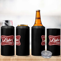 Funny It's Lake Time 4 in 1 Can Cooler Tumbler Lake Life Summer Vacation