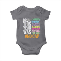 Funny Bruh This Year Was Goated No Cap Baby Onesie Last Day Of School - Wonder Print Shop