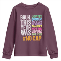 Funny Bruh This Year Was Goated No Cap Youth Sweatshirt Last Day Of School - Wonder Print Shop