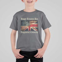 Funny Happy Treason Day Ungrateful Colonials T Shirt For Kid July 4th British Flag - Wonder Print Shop