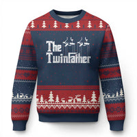 The Twinfather Ugly Christmas Sweater Funny Dad Of Twins Fathers Day