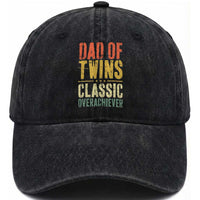 Dad Of Twins Classic Overachiever Washed Cotton Baseball Cap Proud Twin Father