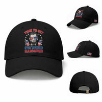 Time To Get Star Spangled Hammered Abraham Lincoln Baseball Cap Funny 4th of July