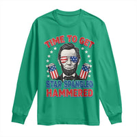 Time To Get Star Spangled Hammered Abraham Lincoln Long Sleeve Shirt Funny 4th of July