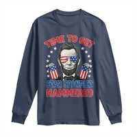 Time To Get Star Spangled Hammered Abraham Lincoln Long Sleeve Shirt Funny 4th of July
