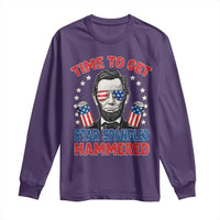 Time To Get Star Spangled Hammered Abraham Lincoln Long Sleeve Shirt Funny 4th of July