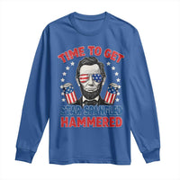 Time To Get Star Spangled Hammered Abraham Lincoln Long Sleeve Shirt Funny 4th of July