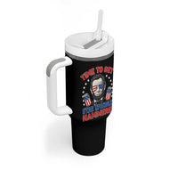 Time To Get Star Spangled Hammered Abraham Lincoln Tumbler With Handle Funny 4th of July