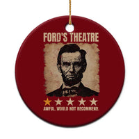 Abraham Lincoln Ford's Theatre Ceramic Ornament Awful Would Not Recommend Funny US History