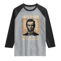 Abraham Lincoln Ford's Theatre Raglan Shirt Awful Would Not Recommend Funny US History