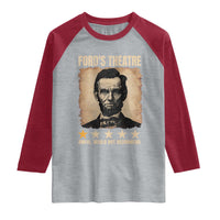 Abraham Lincoln Ford's Theatre Raglan Shirt Awful Would Not Recommend Funny US History