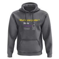 Funny Non Binary Hoodie What Is Your Gender Male Female Tired LGBT Pride Enby Flag - Wonder Print Shop