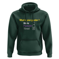 Funny Non Binary Hoodie What Is Your Gender Male Female Tired LGBT Pride Enby Flag - Wonder Print Shop