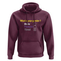 Funny Non Binary Hoodie What Is Your Gender Male Female Tired LGBT Pride Enby Flag - Wonder Print Shop