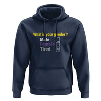 Funny Non Binary Hoodie What Is Your Gender Male Female Tired LGBT Pride Enby Flag - Wonder Print Shop