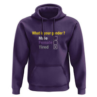 Funny Non Binary Hoodie What Is Your Gender Male Female Tired LGBT Pride Enby Flag - Wonder Print Shop