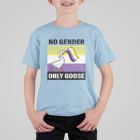 Funny Non Binary T Shirt For Kid No Gender Only Goose LGBTQ Enby Flag - Wonder Print Shop