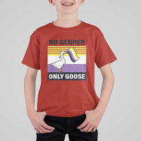 Funny Non Binary T Shirt For Kid No Gender Only Goose LGBTQ Enby Flag - Wonder Print Shop