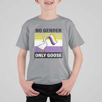 Funny Non Binary T Shirt For Kid No Gender Only Goose LGBTQ Enby Flag - Wonder Print Shop
