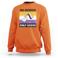 Funny Non Binary Sweatshirt No Gender Only Goose LGBTQ Enby Flag - Wonder Print Shop