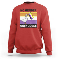 Funny Non Binary Sweatshirt No Gender Only Goose LGBTQ Enby Flag - Wonder Print Shop