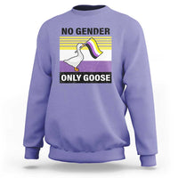 Funny Non Binary Sweatshirt No Gender Only Goose LGBTQ Enby Flag - Wonder Print Shop