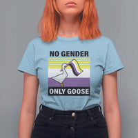 Funny Non Binary T Shirt For Women No Gender Only Goose LGBTQ Enby Flag - Wonder Print Shop