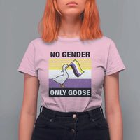 Funny Non Binary T Shirt For Women No Gender Only Goose LGBTQ Enby Flag - Wonder Print Shop