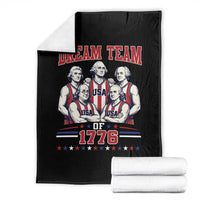 Dream Team of 1776 Funny Basketball 4th of July Founding Fathers Throw Blanket