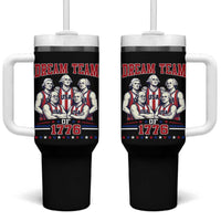 Dream Team of 1776 Funny Basketball 4th of July Founding Fathers Tumbler With Handle
