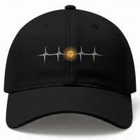 Argentina Sun of May Heartbeat ECG Pulse Argentine Pride Baseball Cap