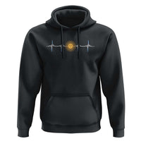 Argentina Sun of May Heartbeat ECG Pulse Argentine Pride Hoodie