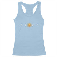 Argentina Sun of May Heartbeat ECG Pulse Argentine Pride Racerback Tank Top