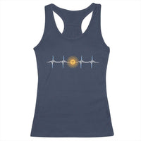 Argentina Sun of May Heartbeat ECG Pulse Argentine Pride Racerback Tank Top