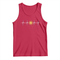 Argentina Sun of May Heartbeat ECG Pulse Argentine Pride Tank Top