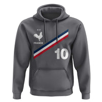 France Football Coq Hoodie French Flag Stripes Number 10 Athletic Soccer National Pride