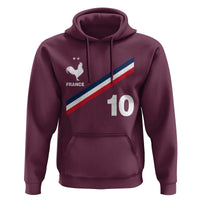 France Football Coq Hoodie French Flag Stripes Number 10 Athletic Soccer National Pride