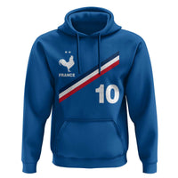 France Football Coq Hoodie French Flag Stripes Number 10 Athletic Soccer National Pride
