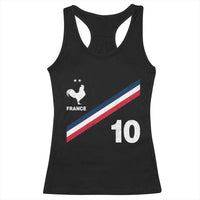 France Football Coq Racerback Tank Top French Flag Stripes Number 10 Athletic Soccer National Pride